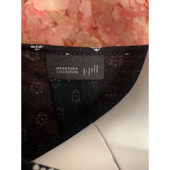 Jjill Wearever 3/4 Shirt Medium Black and White - Picture 3 of 4